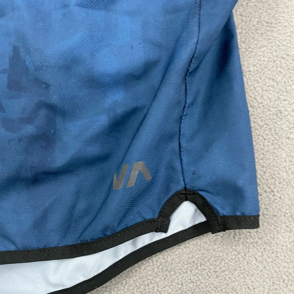 RVCA Mens Yogger Training Shorts Blue Camo Athletic Gym Running Size Small 7in